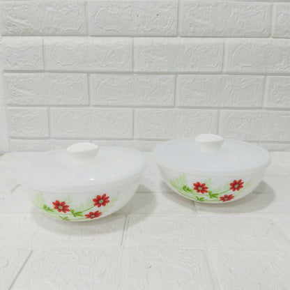 Di0205 Cello Opalware Medium Mixing Bowl with Lid Set of 2 Pcs - 1000ml Each