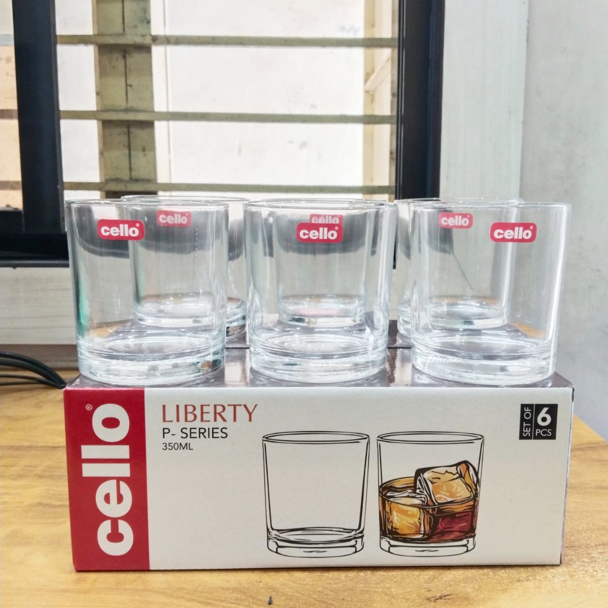 AM5688	Cello liberty glass tumbler 350ml -6pcs set