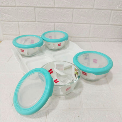 Di0243 Cello Glassware 5-Piece Snack Set with Tray - 500ml Each