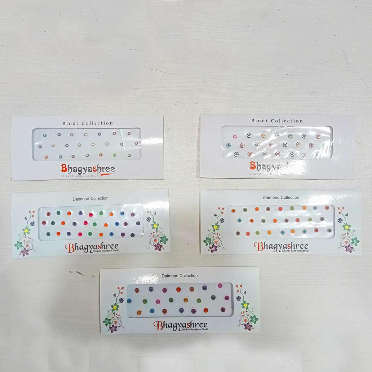 AM5635 Multi Design Stone Bindi Fancy Designer Bindi - Set of 1