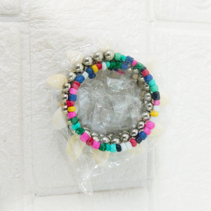 Di0309 Colorful Navratri Kodi Bracelets – Beaded Cowrie Shell for Garba