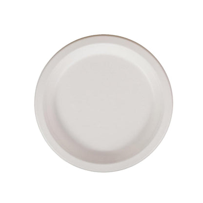 AM5734 Freshee Compostable Bagasse Round Plates (9inch, Pack of 10pc) Food Plate for Party, Wedding, Snack, Dinner