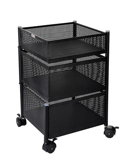 3683 Metal 4 Layer Kitchen Rotating Trolley For Kitchen