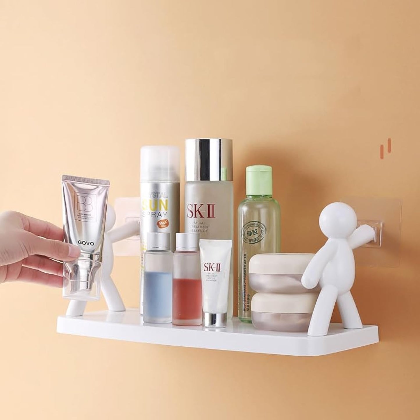 9271 Wall Mounted Bathroom Shelf – Self-Adhesive Plastic Rack