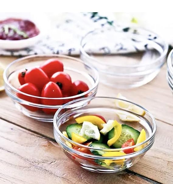 AM3023 Sauce Glass Bowls Small Dipping Bowls Side Dishes for Snack Sushi Fruit Appetizer Dessert Set Of 1 Piece