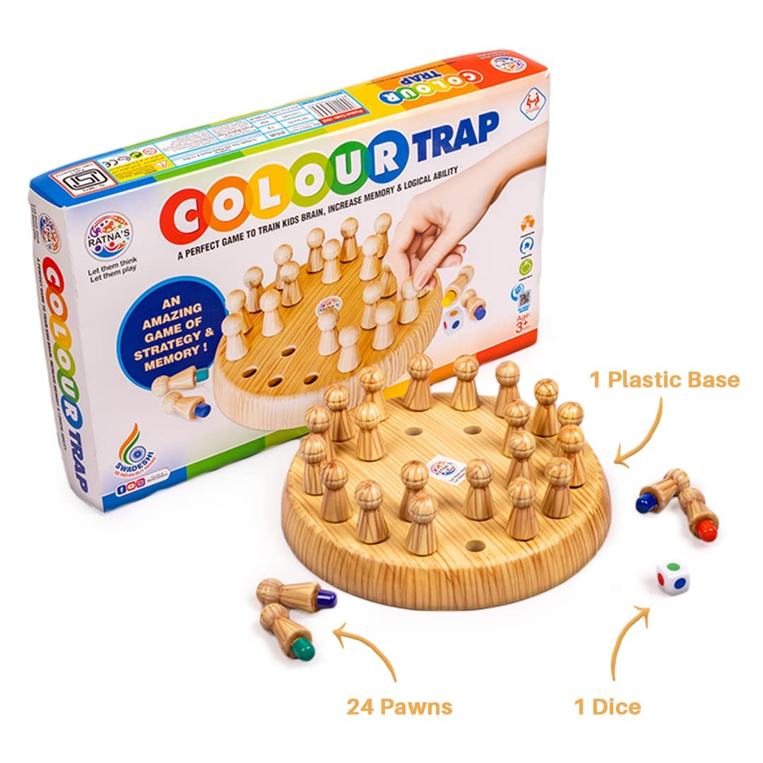 AM0413 Colour Trap Strategy & Memory Game Matchstick Chess Game for Unisex Kids (Multicolor, Age 3+)