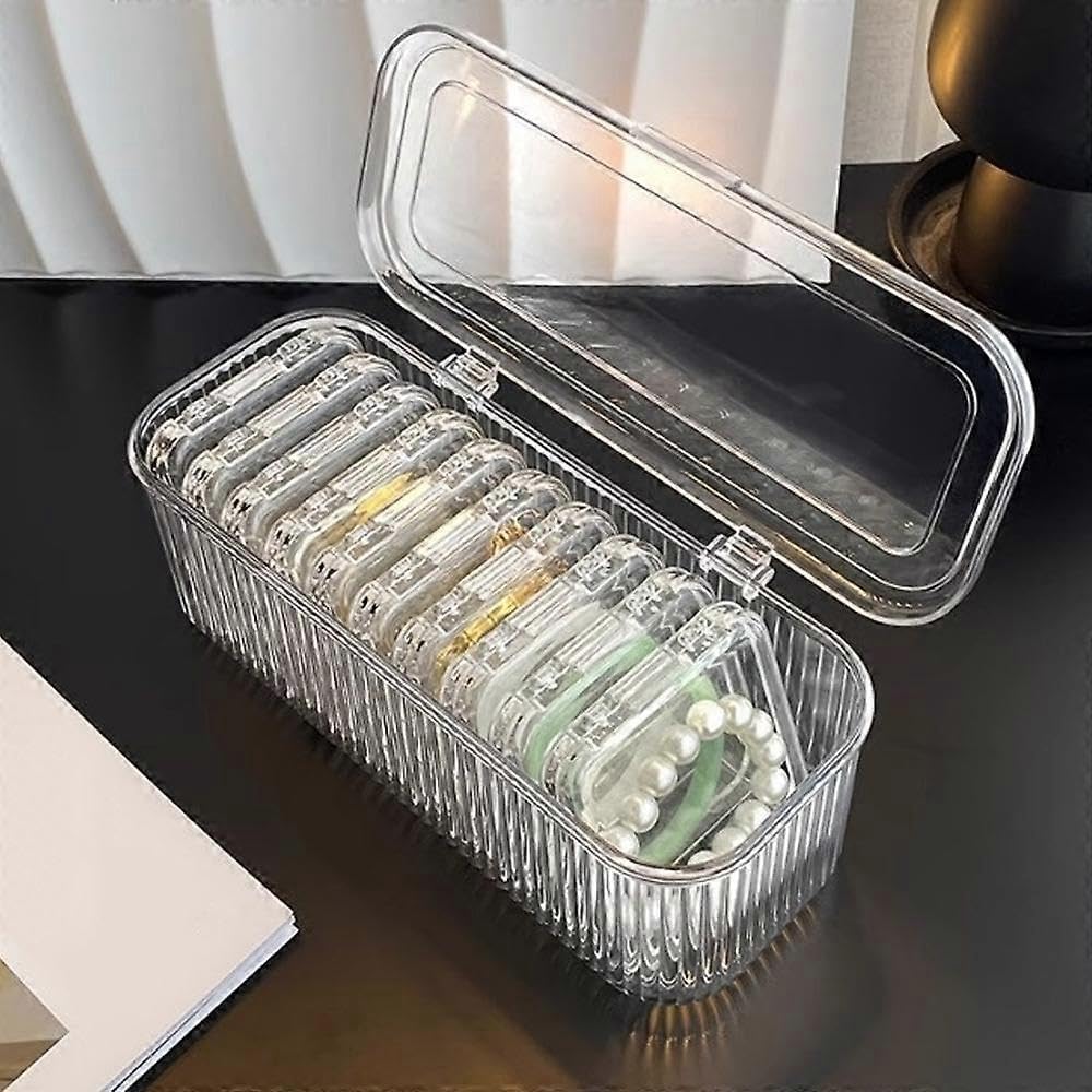 A06496 10-Piece Clear Acrylic Jewellery Organizer Box Set