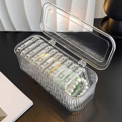 A06496 10-Piece Clear Acrylic Jewellery Organizer Box Set