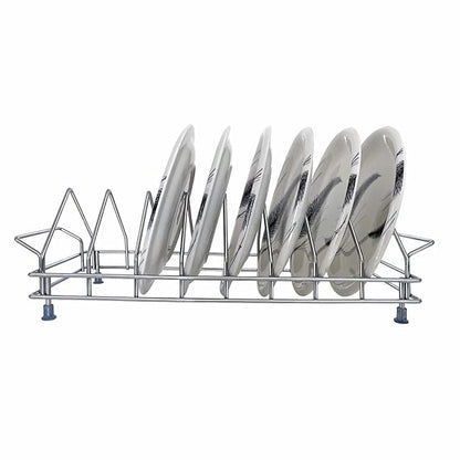 AM3523 SS Plate Stand With Handle No.8 Kitchen Rack Organizer for Home