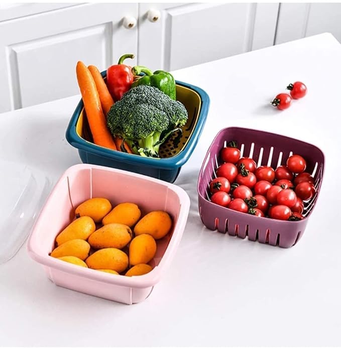 2355 Multi-Functional Square Large Refrigerator Storage Box 3 in 1