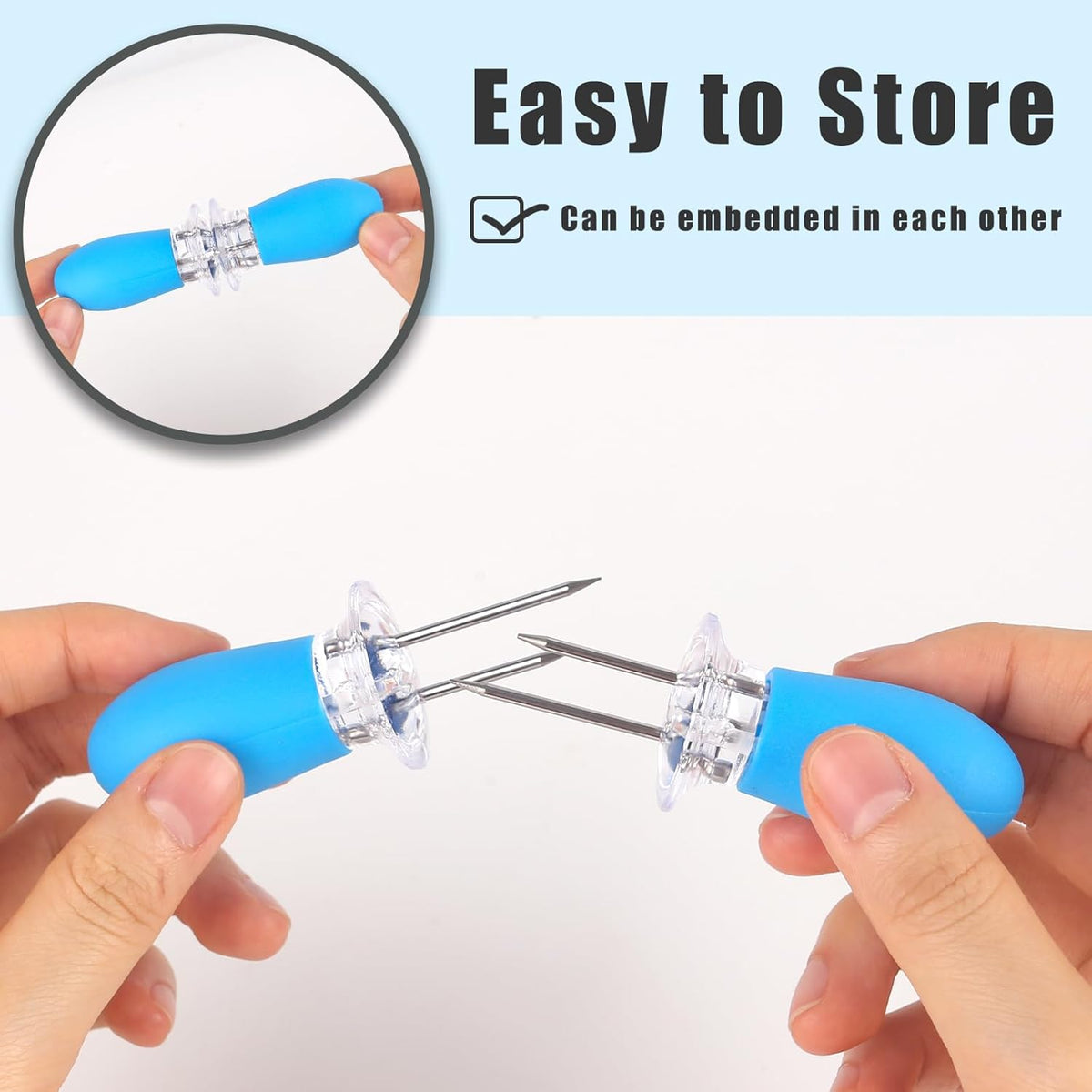 AM5590 Stainless Steel Corn Cob Holders Reusable 2pcs