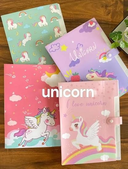AM2763 File Folder  A4 Paper with Button Lock, Certificates Holder with 6 Pockets, Office Documents File, Expandable Folders for Documents