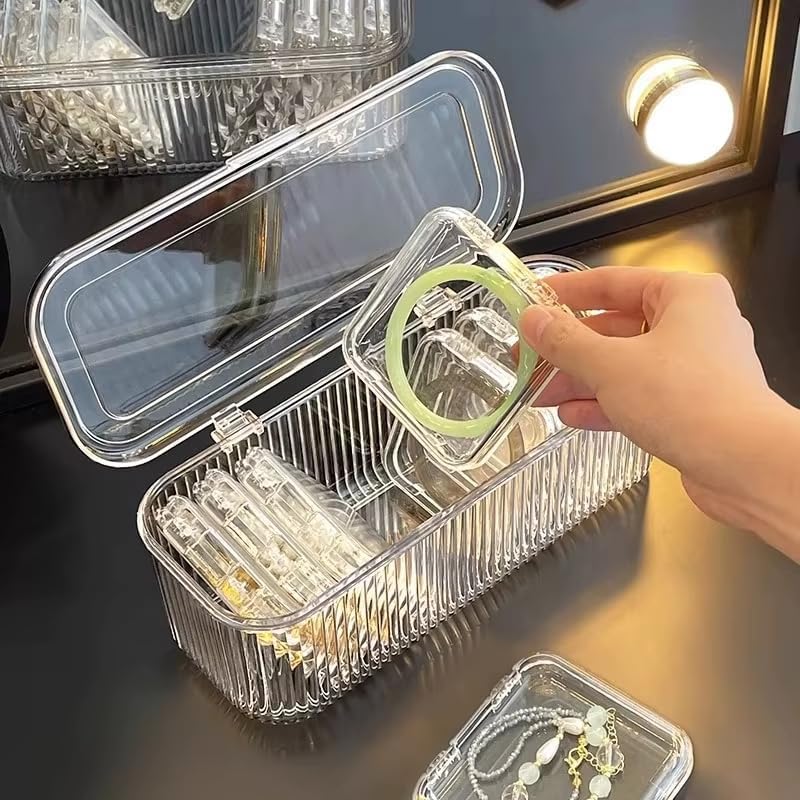 A06496 10-Piece Clear Acrylic Jewellery Organizer Box Set