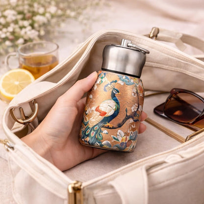 AM7803 COMPACT STAINLESS STEEL MINI BOTTLE WITH CARRYING RING FOR CONVENIENT ON THE GO HYDRATION - PRINTED