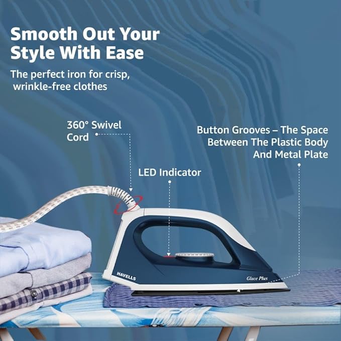 AM6801 Havells Glace Plus 600 Watts Dry Iron Press