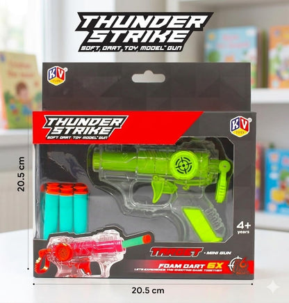 A06490 Thunder Strike Target Small Gun - Soft Foam Dart Toy Model Gun with 6 Darts