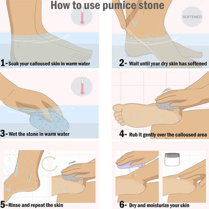 AM7631 Natural Oval Pumice Stone Exfoliator for Foot Care and Dead Skin Callus Removal