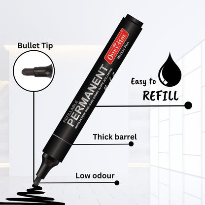 AM5157 Soni Officemate Permanent Marker For Office,Collage (Black)