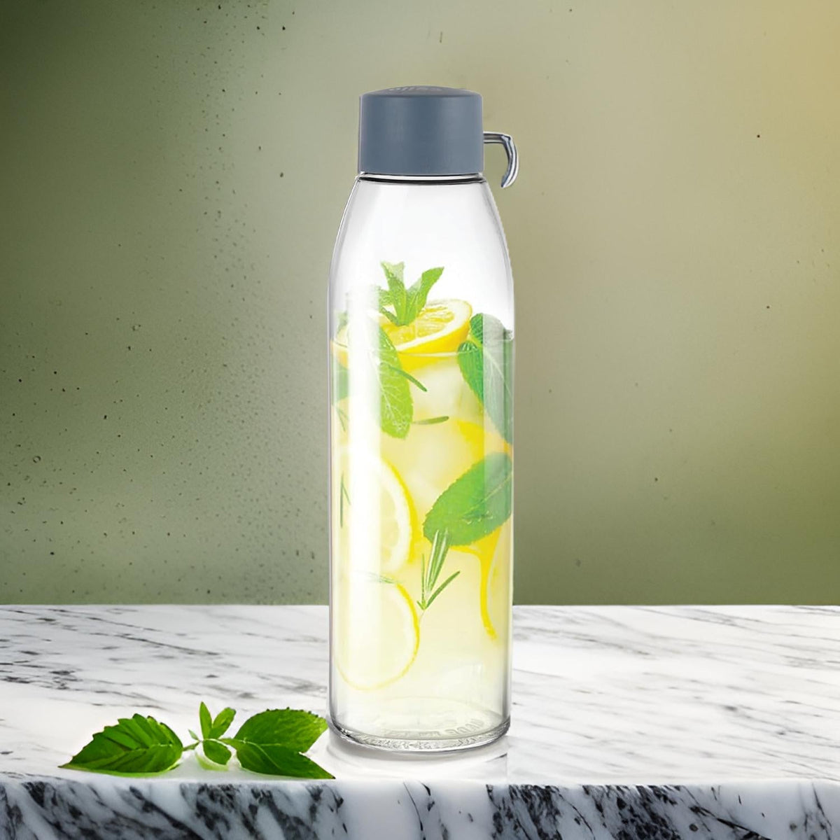 AM2665 CELLO Hydra 900 Glass Fridge Water Bottle with Plastic Cap
