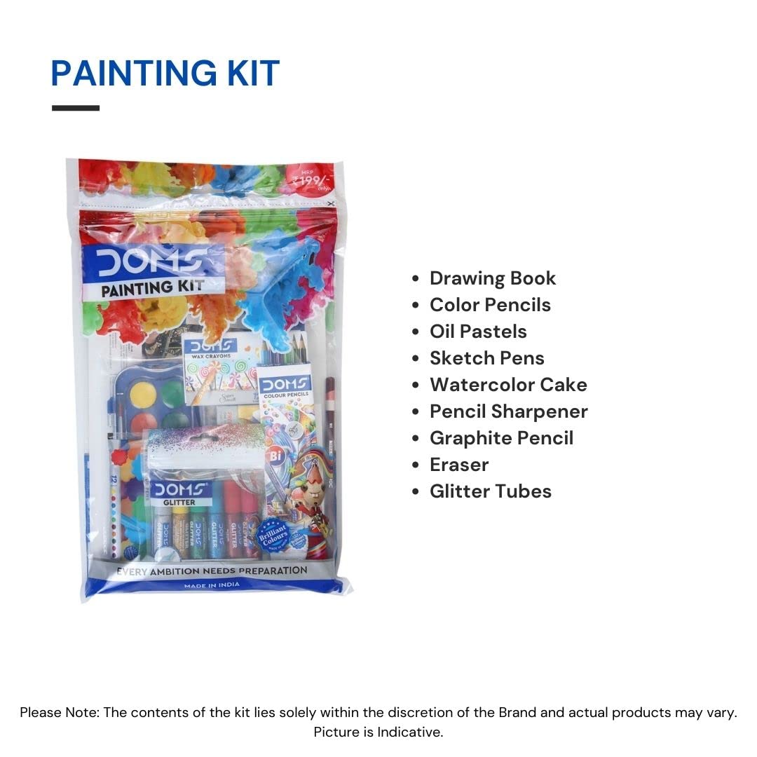 3582 DOMS Poster Colour with Brush Pen Complete Painting Kit -set of 9 pcs