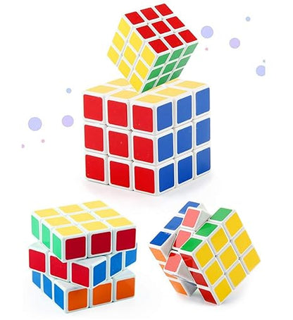 AM2933 Speed Cube 3X3X3 Stickerless Set of 3 Speed Cubes in 1 Puzzle Multicolour