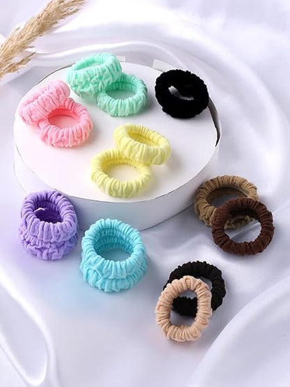AM1203 Hair Rubber Bands for Girls Women Hair Accessories for Girls Rubber bands Soft & Stretchy Small Ponytail Multicolor Pack Of 12 Pcs
