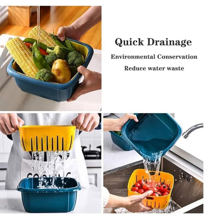 2355 Multi-Functional Square Large Refrigerator Storage Box 3 in 1