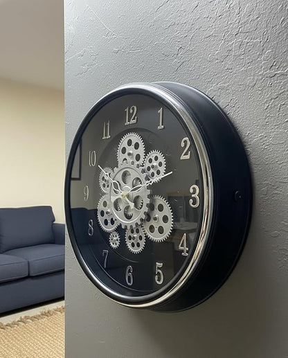 AM7040 Gear Wall Clock Black
