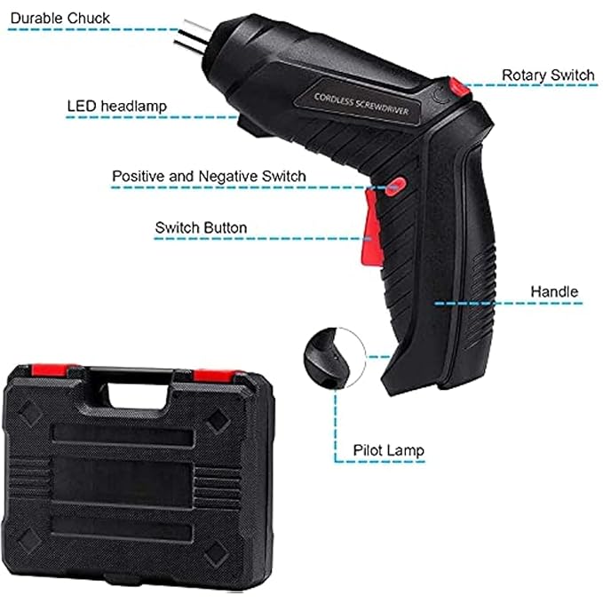AM5049 Rechargeable Powerful Cordless Screwdriver With Drill Machine 48 Pcs