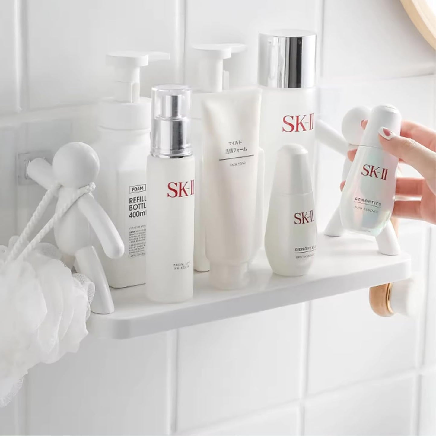 9271 Wall Mounted Bathroom Shelf – Self-Adhesive Plastic Rack