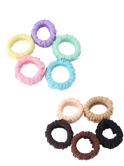 AM1203 Hair Rubber Bands for Girls Women Hair Accessories for Girls Rubber bands Soft & Stretchy Small Ponytail Multicolor Pack Of 12 Pcs
