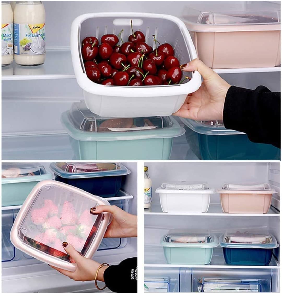 2355 Multi-Functional Square Large Refrigerator Storage Box 3 in 1
