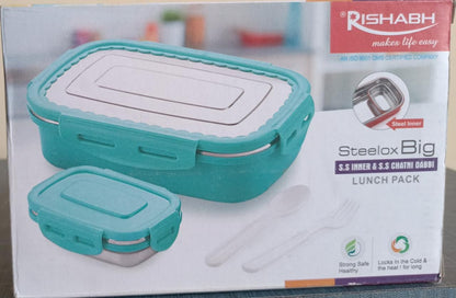 AM0642 RISHABH Steelox Big Insulated Steel Lunch Box