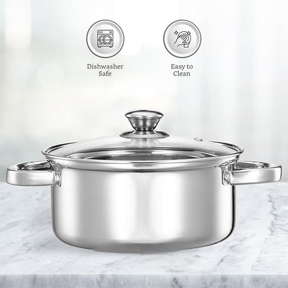 AM3912 PNB Kitchenmate Triply Cookpot with Glass Lid 28Cm