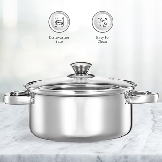 AM3913 PNB Kitchenmate Triply Cookpot with Glass Lid 24Cm