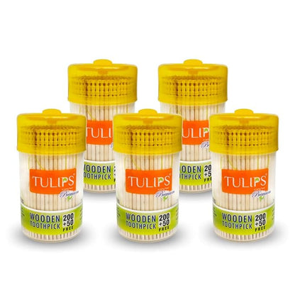 3136 Tulips Disposable Wooden Toothpicks