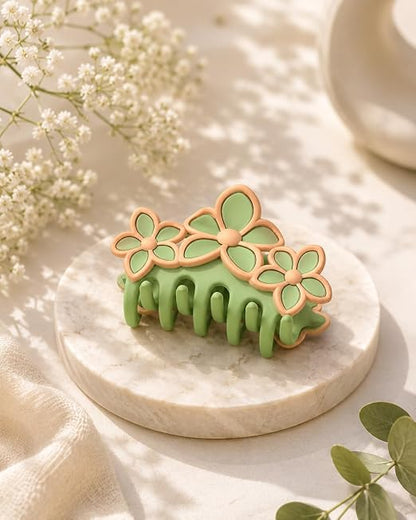 TM0255 Floral Hair Claw Clip for Women Strong Grip Non-Slip