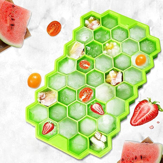 AM7763 Flexible Silicone Ice Cube Tray WIthout Lead, 37 Cubes , Fridge Use