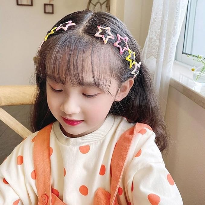 AM1220 Star Shape Hair Clip Lovely Sweet Hairpin Colorful Star Pack Of 6pcs