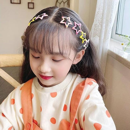 AM1220 Star Shape Hair Clip Lovely Sweet Hairpin Colorful Star Pack Of 6pcs