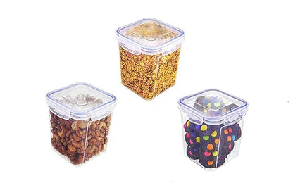 AM2264 Lock & Seal Ultra Storage Container Square Shape ( 500ml, 1000ml, 1500ml ) 3 Pcs Set