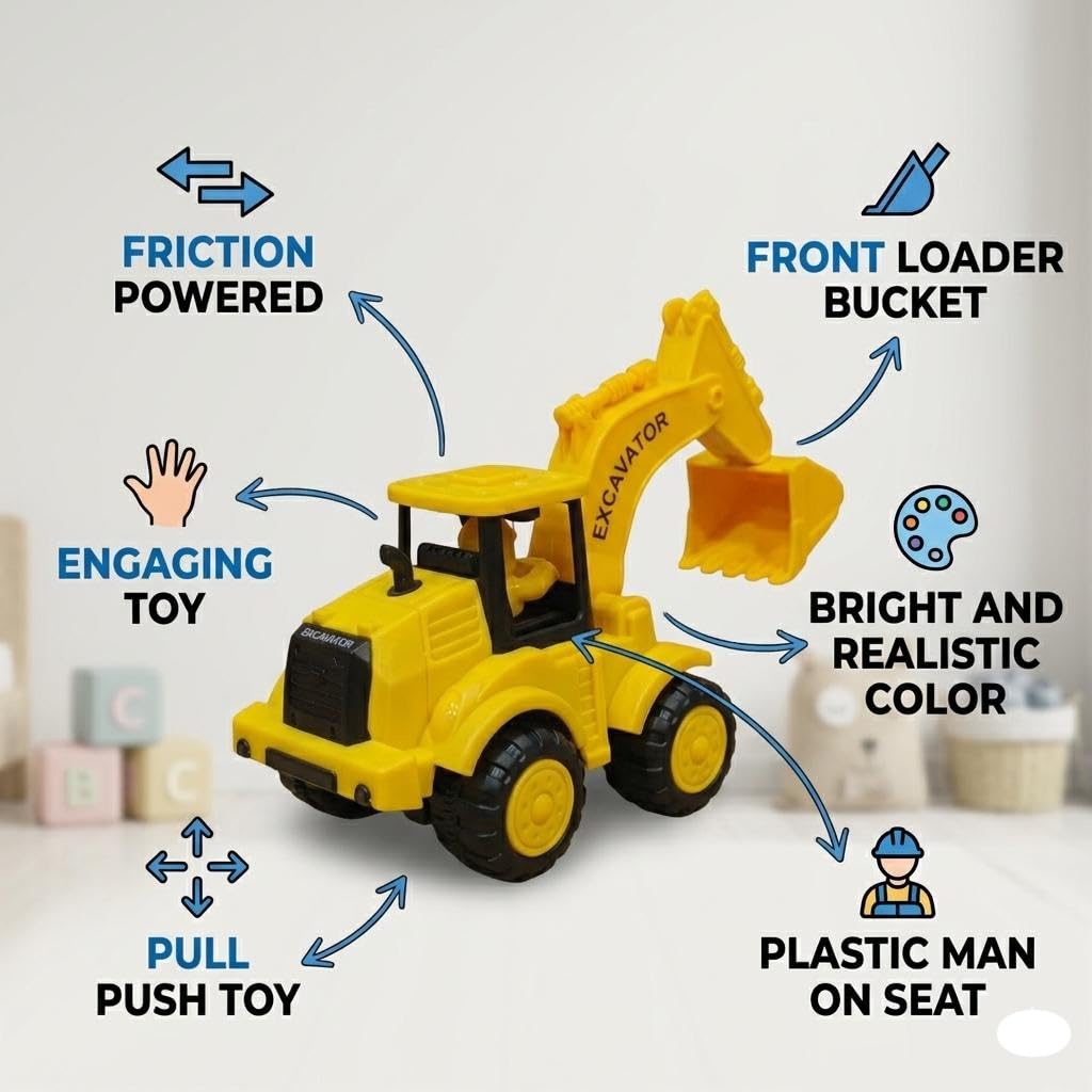 TM0219 Kids JCB Toy Tractor Toy Big Size with Trolley