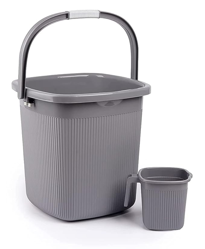 AM6874 Plastic Bucket, Mug & Soap Box 3 Pcs Set