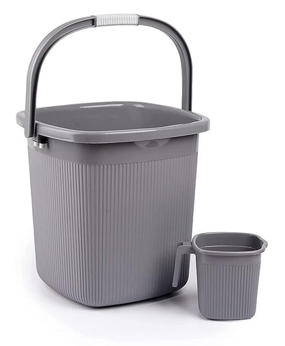 AM6874 Plastic Bucket, Mug & Soap Box 3 Pcs Set