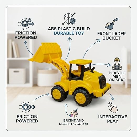 TM0219 Kids JCB Toy Tractor Toy Big Size with Trolley