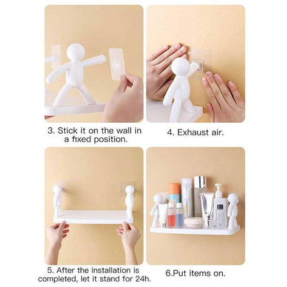 9271 Wall Mounted Bathroom Shelf – Self-Adhesive Plastic Rack