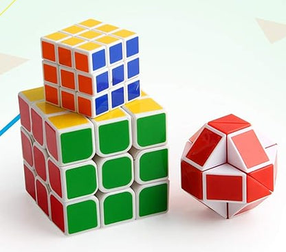 AM2933 Speed Cube 3X3X3 Stickerless Set of 3 Speed Cubes in 1 Puzzle Multicolour