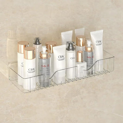 A06495 Acrylic Transparent Bathroom Shelf – Wall Mounted Adhesive Storage Organizer caddy