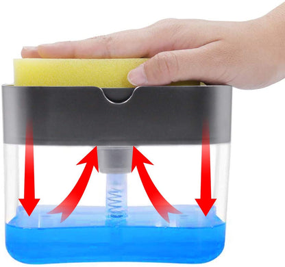 1264 Dish Soap Dispenser and Sponge Holder for Kitchen Sink