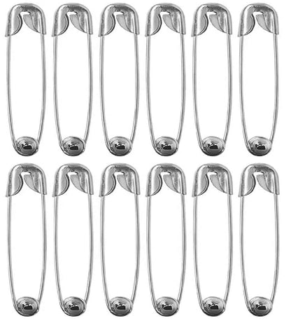 AM1036 Safety Pins Bulk for Clothes, Sewing (Silver)